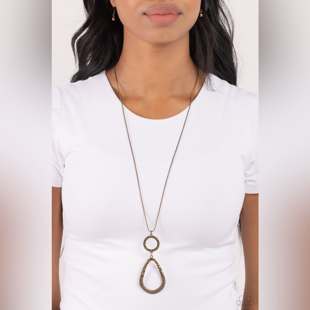 Paparazzi Brass Long Teardrop Focused Fashion